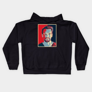 Portrait Man Isolated Hope Popart Kids Hoodie